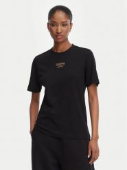 Reebok T-Shirt Nikolina RK25708CCW Czarny Regular Fit. Czarne t-shirty damskie Reebok, xl, bez wzorów, z bawełny, bez kołnierzyka, bez ramiączek. Za 79.99 zł.