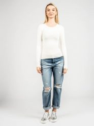 Guess Sweter "Paula" | 01G514 5439Z | Paula | Kobieta | Kremowy. Białe swetry nierozpinane damskie Guess, s, z aplikacjami, z dzianiny, bez kołnierzyka, bez ramiączek. W wyprzedaży za 179.00 zł.