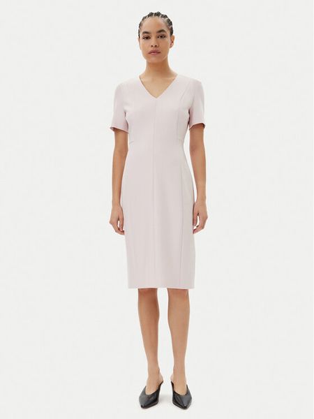 BOSS Sukienka codzienna Damaisa 50490044 Różowy Slim Fit. Czerwone sukienki damskie Boss, na co dzień, bez wzorów, z wiskozy, bez kołnierzyka, bez ramiączek, proste. Za 849.99 zł.