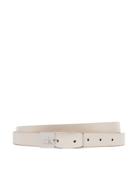 Calvin Klein Pasek Damski Ck Cut Square Buckle 2.0 K60K613155 Biały. Białe paski damskie Calvin Klein, bez wzorów, ze skóry. Za 109.99 zł.