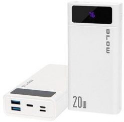 BLOW POWER BANK 20000MAH QC+PD 20W + LIGHTNING BIAŁY PB20E. Białe powerbanki Blow. Za 79.16 zł.