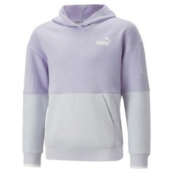 Puma Bluza Power Colorblock Tr 67354925. Fioletowe bluzy damskie Puma, s, bez wzorów, z gumy, eleganckie, bez ramiączek, bez kaptura. Za 152.99 zł.