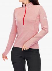 Bluza damska Berghaus MTN Guide LS HZ - haute red/goji berry. Czerwone bluzy damskie Berghaus, bez wzorów, bez ramiączek, bez kaptura. Za 434.25 zł.