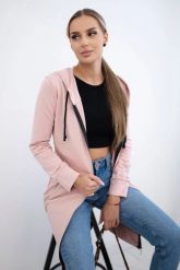 Bluza sukienkowa z kapturem ciemny pudrowy róż. Czerwone bluzy damskie KESI, l, bez wzorów, z bawełny, bez ramiączek, z kapturem. Za 234.40 zł.
