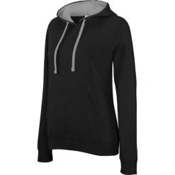 Bluza damska z kapturem Kariban Contrastée. Czarne bluzy damskie KARIBAN, bez wzorów, bez ramiączek, z kapturem. Za 194.50 zł.