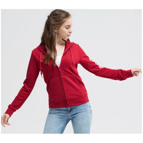 Adidas Bluza W E Lin Fz Hd , czerwony, rozmiar XS. Czerwone bluzy damskie Adidas, s, z aplikacjami, z bawełny, bez ramiączek, bez kaptura. Za 199.99 zł.