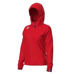 Bluza damska z kapturem Arena Team Panel. Niebieskie bluzy damskie ARENA, s, bez wzorów, z bawełny, biznesowe, bez ramiączek, z kapturem. Za 381.50 zł.