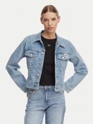 Calvin Klein Jeans Kurtka jeansowa LV047F672G Niebieski jasny Regular Fit. Niebieskie kurtki damskie Calvin Klein Jeans, s, bez wzorów, z bawełny, bez kaptura. Za 409.99 zł.