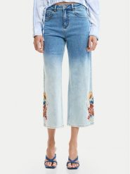 Desigual Jeansy Coco 26SWDD20 Niebieski Straight Fit. Niebieskie jeansy damskie Desigual, bez wzorów, z bawełny. Za 489.99 zł.