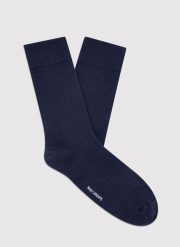 PAKO LORENTE - Gładkie granatowe skarpety w prążek. Skarpety męskie Pako Lorente, bez wzorów. Za 39.99 zł.