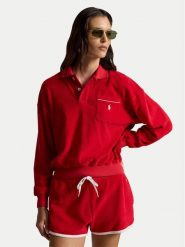 Polo Ralph Lauren Bluza 211A12737003 Czerwony Relaxed Fit. Czerwone bluzy damskie Polo Ralph Lauren, s, bez wzorów, z bawełny, bez ramiączek, bez kaptura. Za 859.99 zł.