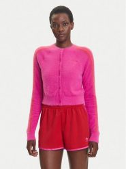 Adidas Kardigan Fluffy JW3645 Różowy Regular Fit. Czerwone kardigany damskie Adidas, l, bez wzorów, z syntetyku, bez kołnierzyka. Za 329.99 zł.