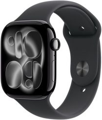 Smartwatch Apple Watch 11 GPS 46mm Jet Black Alu Sport Band M/L Czarny (MEUX4QN/A). Czarne zegarki smartwatch Apple, bez wzorów. Za 2,515.37 zł.
