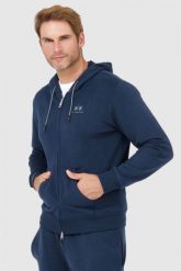 LA MARTINA Granatowa bluza męska na zamek z kapturem, Rozmiar XXL. Niebieskie bluzy męskie La Martina, l, bez wzorów, bez ramiączek, z kapturem. W wyprzedaży za 499.99 zł.