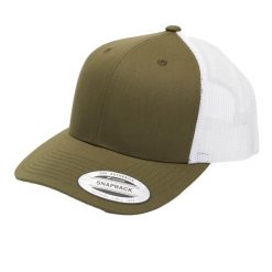 Dwukolorowa Czapka Trucker Retro. Białe czapki damskie FLEXFIT, bez wzorów, z bawełny, retro. Za 54.99 zł.