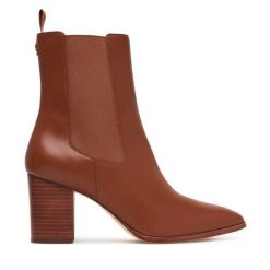 Botki LAUREN RALPH LAUREN. Brązowe botki damskie Lauren Ralph Lauren, bez wzorów, bez obcasa, na słupku, bez zapięcia. Za 1,199.00 zł.