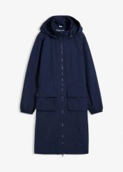 Lekka parka, hydrofobowa. Niebieskie parki damskie bonprix, bez wzorów, bez kaptura. Za 219.99 zł.