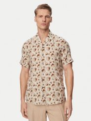 Bugatti Koszula 9253-18908E Beżowy jasny Regular Fit. Brązowe koszule męskie Bugatti, m, bez wzorów, ze lnu, bez kołnierzyka, bez ramiączek. Za 429.99 zł.