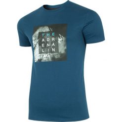 T-shirt męski TSM001 - granat. T-shirty męskie 4F, m, bez wzorów, bez kołnierzyka, bez ramiączek. W wyprzedaży za 29.99 zł.