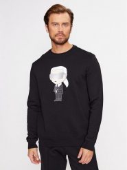 KARL LAGERFELD Bluza Sweat Crewneck 705071 500951 Czarny Regular Fit. Czarne bluzy męskie KARL LAGERFELD, m, bez wzorów, z bawełny, bez ramiączek, bez kaptura. Za 559.99 zł.
