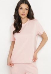 Różowy T-shirt z Wiskozą Ozdobiony Cyrkoniami Hirritia. Czerwone t-shirty damskie Born2be, l, z aplikacjami, z jeansu, klasyczne, bez kołnierzyka, bez ramiączek. Za 84.99 zł.