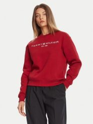 Tommy Hilfiger Bluza WW0WW39791 Czerwony Relaxed Fit. Czerwone bluzy damskie Tommy Hilfiger, xl, bez wzorów, z bawełny, bez ramiączek, bez kaptura. Za 319.99 zł.