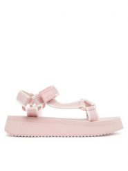 Tommy Jeans Sandały Tjw Eva Sandal EN0EN02747 Różowy. Czerwone sandały damskie Tommy Jeans, bez wzorów, z jeansu, bez obcasa, na płaskiej podeszwie, bez zapięcia. W wyprzedaży za 149.99 zł.
