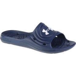 Klapki Under Armour Locker Iv Sl 3023758-401 niebieskie. Niebieskie klapki męskie bez wzorów, z materiału, bez zapięcia. Za 126.61 zł.