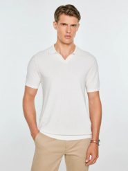 Sweter męski polo z krótkim rękawem biały enzo 100. Białe swetry męskie BIG STAR, l, bez wzorów, z dzianiny, eleganckie, bez kołnierzyka, bez ramiączek. Za 159.99 zł.