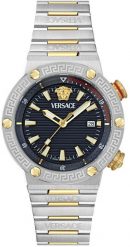 Zegarek Versace Zegarek Męski Versace VE8G00424 Srebrny (43 mm). Szare zegarki męskie Versace, bez wzorów, srebrne. Za 3,713.86 zł.