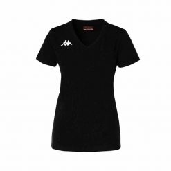 Damski jersey Kappa Brizza. Czarne koszulki sportowe damskie Kappa, bez wzorów, z dżerseju, bez ramiączek, do piłki nożnej. Za 156.50 zł.