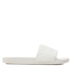 Klapki Calvin Klein. Białe klapki damskie Calvin Klein, bez wzorów, bez obcasa, bez zapięcia. Za 229.99 zł.