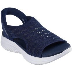 Sandały damskie Skechers Ultra Flex 3.0 Sandal - Sun W. Niebieskie sandały damskie Skechers, bez wzorów, z materiału, bez obcasa, bez zapięcia. Za 390.00 zł.
