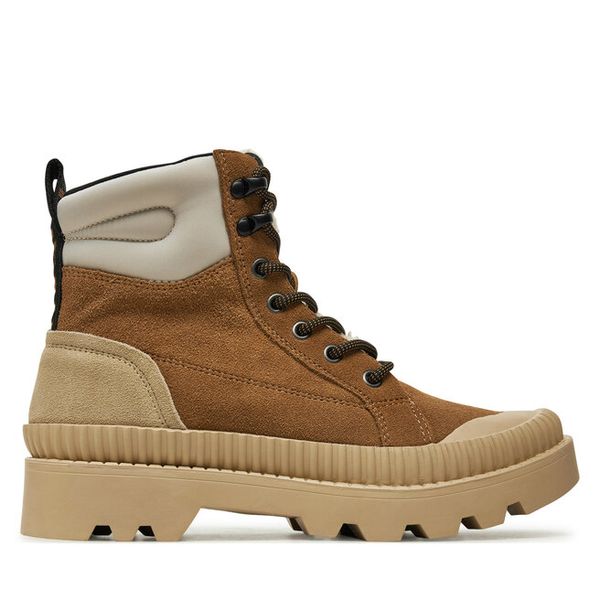 Trapery Pepe Jeans. Brązowe trapery damskie Pepe Jeans, z jeansu, bez zapięcia. Za 309.99 zł.