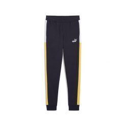Młodzieżowe spodnie dresowe Essentials Block PUMA New Navy Blue. Niebieskia spodnie dresowe damskie Puma, m, bez wzorów, z dresówki, na jogę i pilates. W wyprzedaży za 119.00 zł.