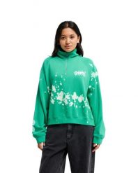 Bluza dla Kobiety CORONET PEAK Zielony. Zielone bluzy damskie Quiksilver, m, z aplikacjami, z bawełny, bez ramiączek, bez kaptura. Za 319.99 zł.