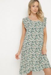 Zielona Rozkloszowana Sukienka Bawełniana bez Rękawów w Wzór Paisley Tullio. Zielone sukienki damskie Born2be, na co dzień, l, bez wzorów, z bawełny, eleganckie, bez kołnierzyka, bez ramiączek, midi, rozkloszowane. Za 34.99 zł.