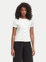 Tommy Hilfiger Bluzka WW0WW48709 Kremowy Slim Fit. Białe bluzki damskie Tommy Hilfiger, xl, bez wzorów, z bawełny, bez kołnierzyka, bez ramiączek. Za 249.99 zł.