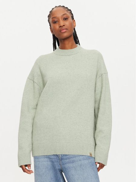 Calvin Klein Sweter J20J224636 Zielony Regular Fit. Zielone swetry nierozpinane damskie Calvin Klein, m, bez wzorów, z syntetyku, bez kołnierzyka, bez ramiączek. Za 309.99 zł.