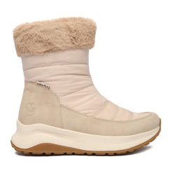 Śniegowce Rieker. Brązowe śniegowce damskie Rieker, bez zapięcia. Za 429.99 zł.