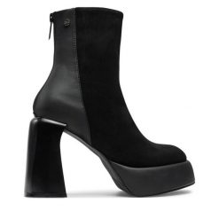 Botki GOE. Czarne botki damskie GOE, bez wzorów, bez obcasa, na słupku, bez zapięcia. Za 419.99 zł.