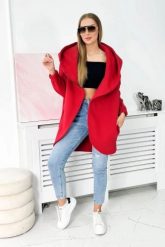 Bluza z krótkim suwakiem czerwona. Czerwone bluzy damskie KESI, l, bez wzorów, z bawełny, bez ramiączek, bez kaptura. Za 355.46 zł.