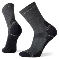 Skarpety Trekkingowe unisex Smartwool Hike Light Cushion Crew Socks. Szare skarpety męskie Smartwool, bez wzorów, z wełny. Za 99.99 zł.