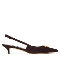 Czółenka Elisabetta Franchi. Brązowe czółenka damskie Elisabetta Franchi, bez wzorów, bez obcasa, bez zapięcia. Za 2,006.99 zł.