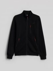 4F Bluza dresowa regular bez kaptura męska - czarna XXL. Czarne bluzy sportowe męskie 4F, m, bez wzorów, z dresówki, bez kaptura. Za 199.99 zł.