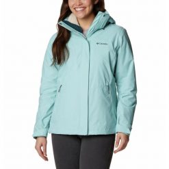 Kurtka turystyczna 3w1 damska Columbia Bugaboo II Fleece Interchange Jacket. Zielone kurtki sportowe damskie Columbia, xl, bez wzorów, bez ramiączek, bez kaptura, trekkingowe. Za 933.99 zł.