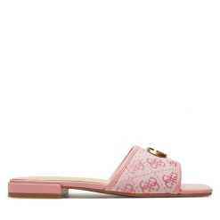 Klapki Guess. Czerwone klapki damskie Guess, z aplikacjami, bez obcasa, bez zapięcia. Za 349.99 zł.