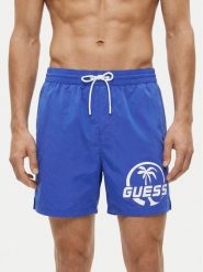 Guess Szorty kąpielowe F6GT01 WN162 Niebieski Regular Fit. Niebieskie kąpielówki męskie Guess, z aplikacjami, z syntetyku. Za 236.99 zł.