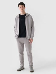 4F Spodnie dresowe męskie - szare M. Szare spodnie materiałowe męskie 4F, l, bez wzorów, z bawełny. W wyprzedaży za 89.99 zł.