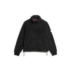 Sweter ultra-miękki z kołnierzem typu trucker dla kobiet Superdry. Czarne swetry nierozpinane damskie Superdry, na zimę, bez wzorów, bez kołnierzyka, bez ramiączek. Za 419.50 zł.